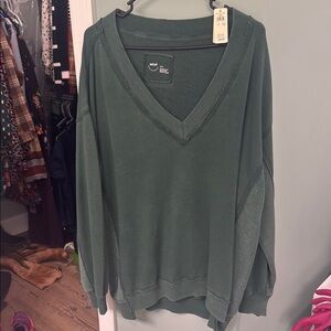 Aerie Green V-Neck Sweater